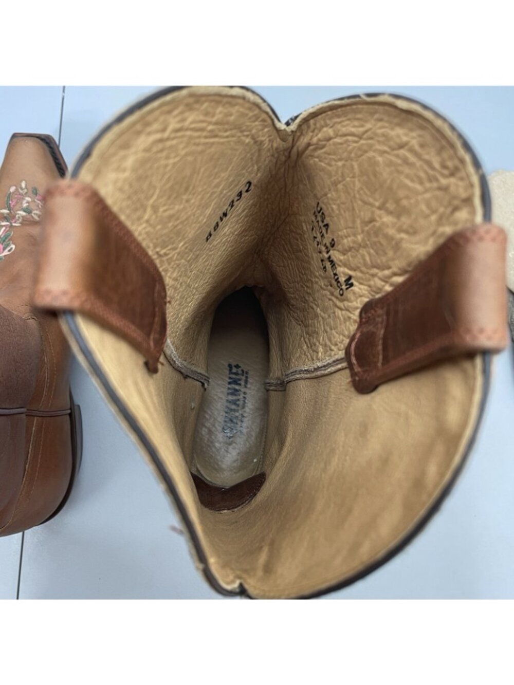 Shyanne Maisie Cowgirl Boots Floral Embroidered Western Snip Toe Leather Women 9 - Picture 13 of 16